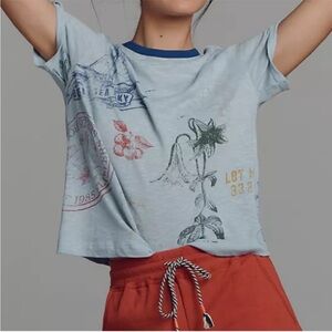 Pilcro Light Blue Stamp Tee